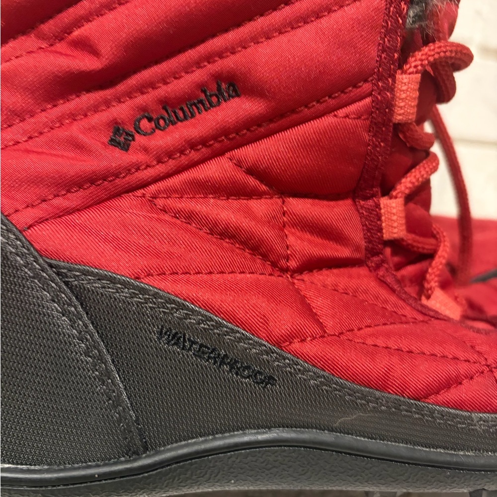 Columbia Women's Red and Black Minx Omni Grip Waterproof Winter Boots - Picture 4 of 5